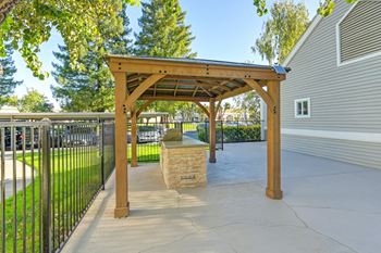A wooden pergola 